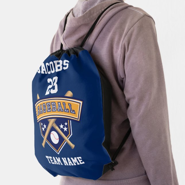 All Star Baseball Team | Blue | Customize Drawstring Bag (Insitu)