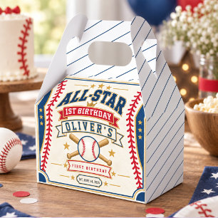 All-Star Baseball Ticket 1st Birthday Baby Boy Favor Boxes