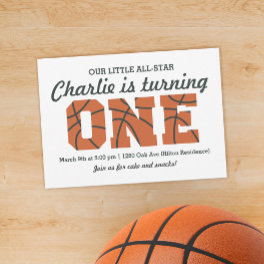 All-Star Basketball First Birthday Invitation