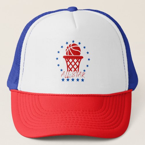 All Star Basketball Sports Perfect Basketball Fan Trucker Hat