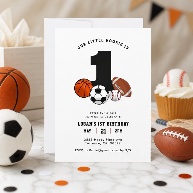 All-Star Blue Vintage Sports Boy 1st Birthday Invitation (All-Star Blue Vintage Sports Boy 1st Birthday Invitation
)