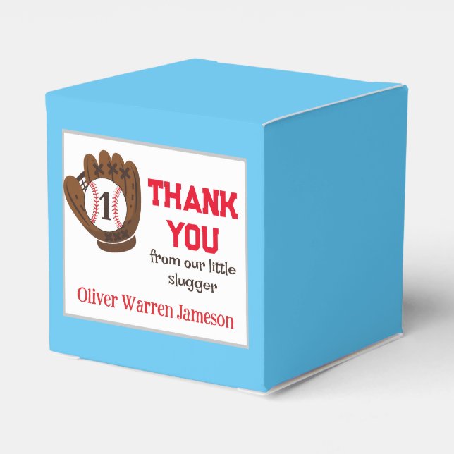 All Star Boy's Baseball Birthday Favor Box (Back Side)