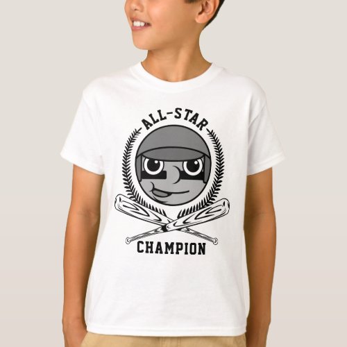 All Star Champion Baseball Emoji T_Shirt