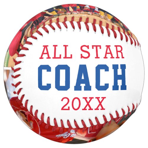 ALL STAR COACH Team Thank You 2 Photo Personalized Softball