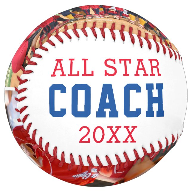 ALL STAR COACH Team Thank You 2 Photo Personalized Softball (Front Left)