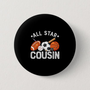 All Star Cousin Of The Birthday Boy Sketll Soccer Button
