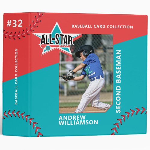 All Star Custom Baseball Card Photo Album 3 Ring Binder