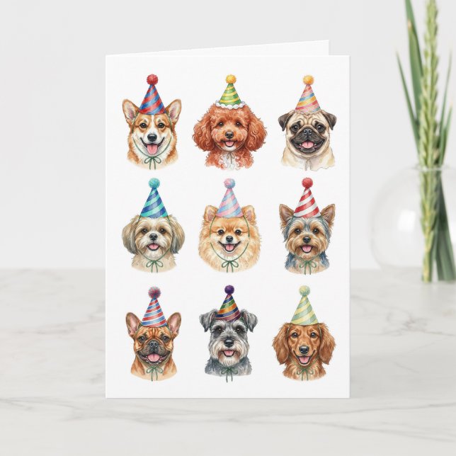 All Star Cute Small Dogs Custom Text Birthday  Card (Front)