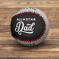 All-Star Dad, Black & Grey Bat & Monogram Baseball