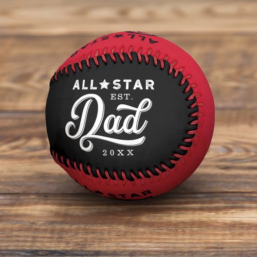 All_Star Dad Black  Red Bat  Monogram Baseball