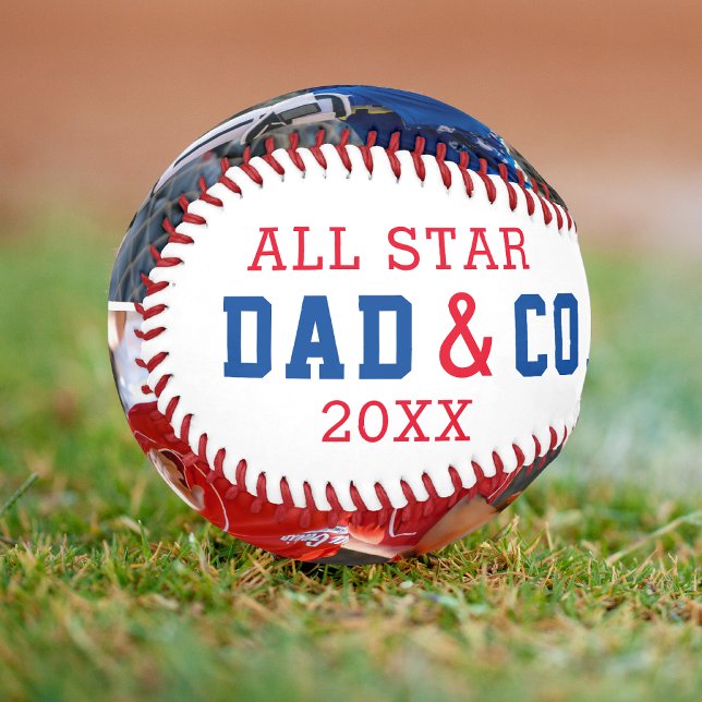 ALL STAR DAD & COACH 2 Photo Personalized Baseball (Creator Uploaded)