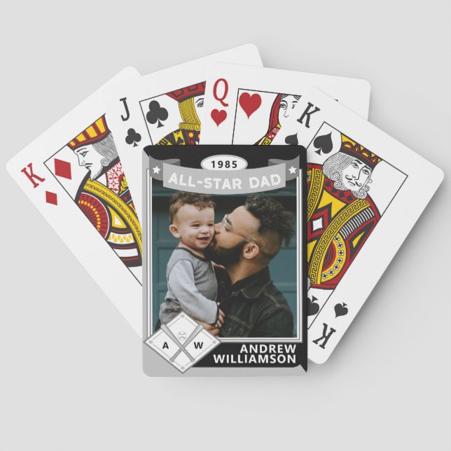 All Star Dad Custom Baseball Card Photo Keepsake (Back)