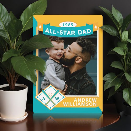 All Star Dad Custom Baseball Card Photo Keepsake Plaque