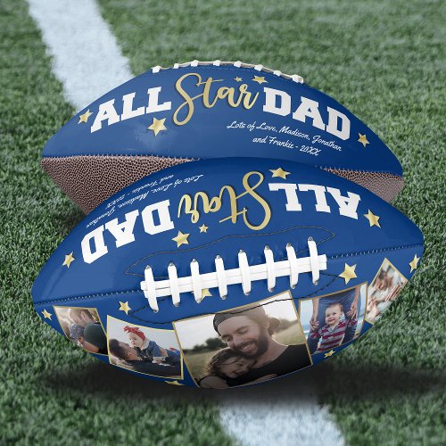 All_Star Dad Fathers Day Photo Blue Football