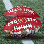 All-Star Dad Father's Day Photo Red Football<br><div class="desc">Introducing the perfect gift for the All-Star Dad – our Personalized Father's Day Keepsake Football! Whether you’re celebrating Dad on his special day, or want to give him a memorable reminder of his all-star family, this unique, personalized football design is the ideal present. This stylish red football combines five of...</div>