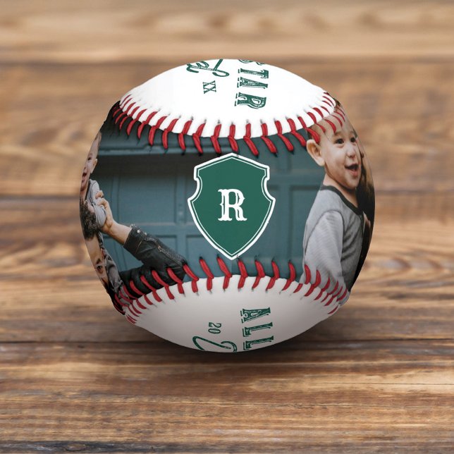 All Star Dad Gift For Dad Custom Photo & Monogram Baseball (Creator Uploaded)
