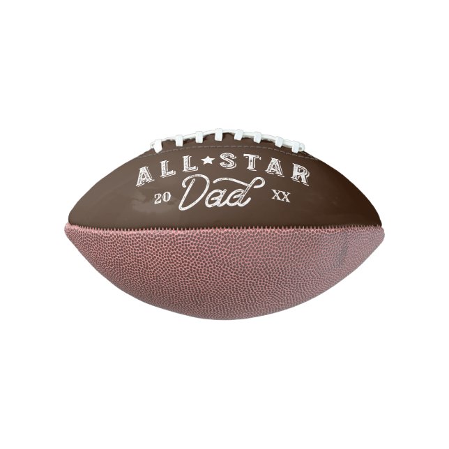 All Star Dad Gift For Dad Custom Photo & Monogram Football (Rotated 90)