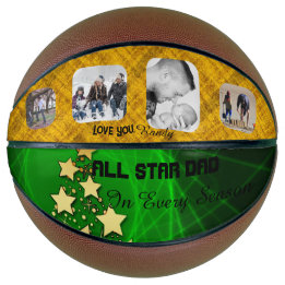 All Star Dad Green and Gold Basketball