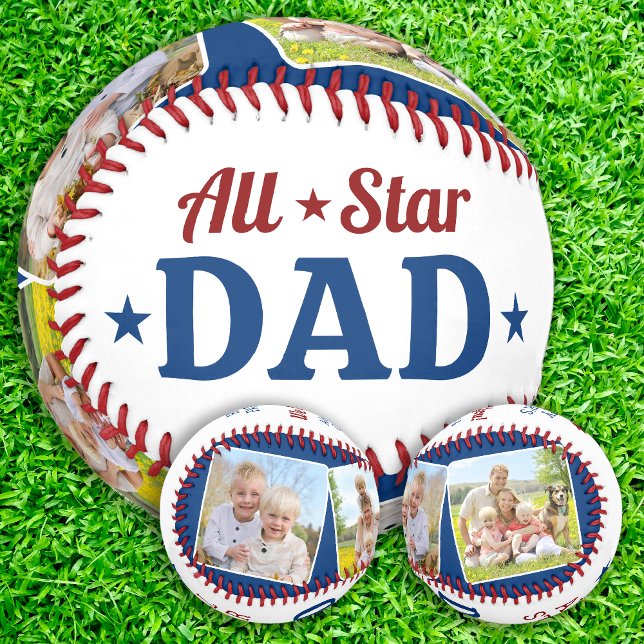 All Star DAD Happy Father's Day Custom 2 Photo  Baseball (Creator Uploaded)
