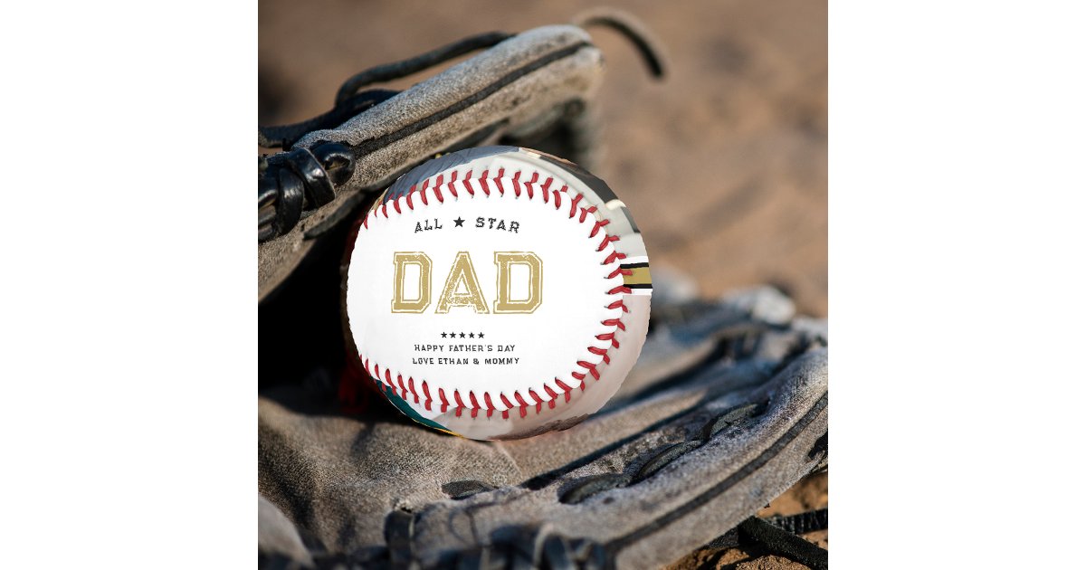 All Star Dad | Happy Father's Day Photo Baseball | Zazzle