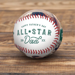 All Star Dad   Happy Father's Day Photo & Monogram Baseball
