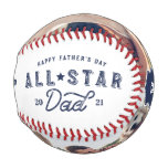 All Star Dad | Happy Father's Day Photo & Monogram Baseball