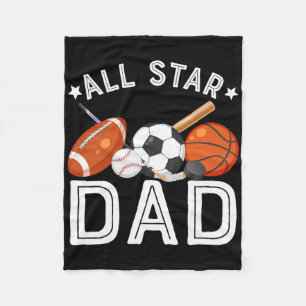 All Star Dad Of The Birthday Boy Sketll Soccer Spo Fleece Blanket