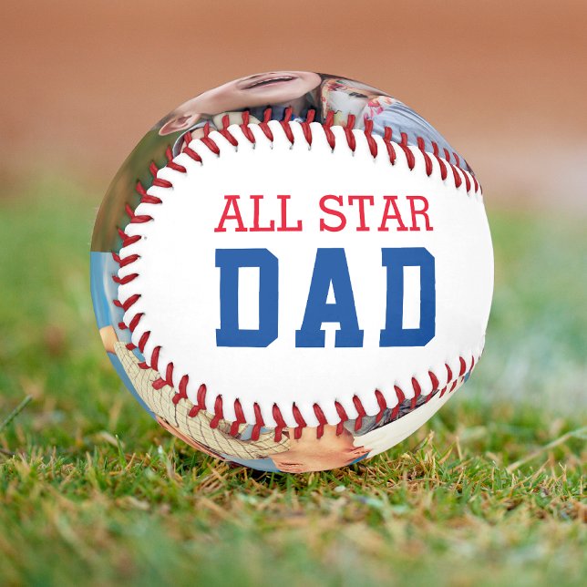 ALL STAR DAD Two Photo Personalized Fathers Day Baseball (Creator Uploaded)