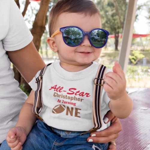 All Star Football 1st Birthday Baby T_Shirt