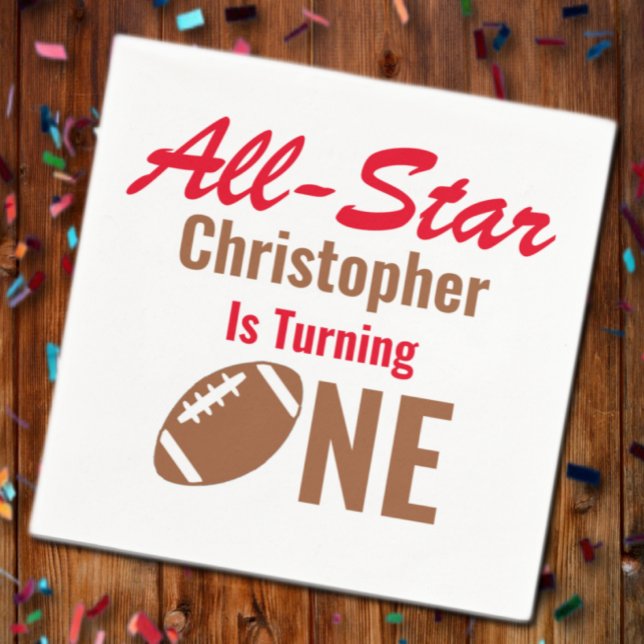 All Star Football 1st Birthday Napkins (Creator Uploaded)