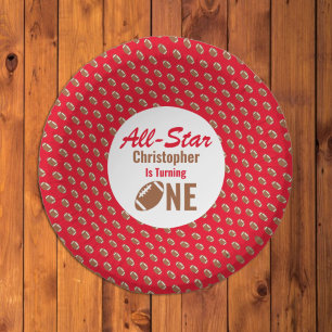 All Star Football 1st Birthday Paper Bowls