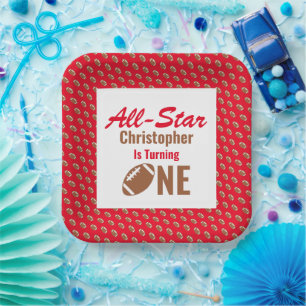 All Star Football 1st Birthday Paper Plates