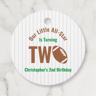 All-Star Football 2nd Birthday Favor Tags