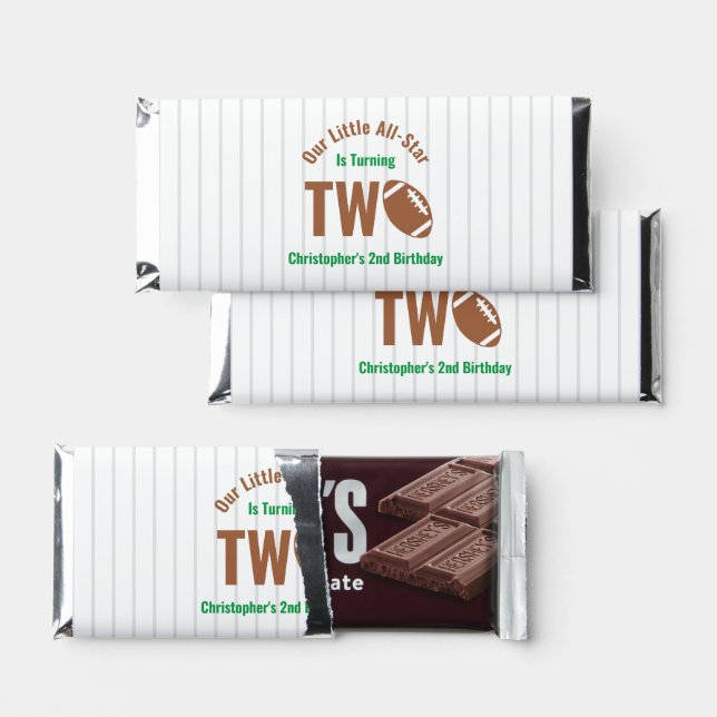 All-Star Football 2nd Birthday Hershey Bar Favors (Front)