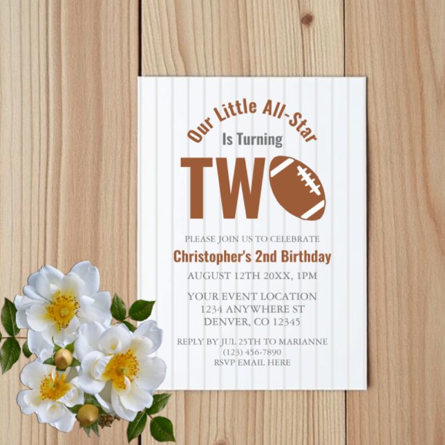 All-Star Football 2nd Birthday Invitation (Creator Uploaded)