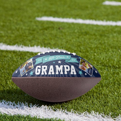 All Star Grampa  Custom Grandpa Photo Football