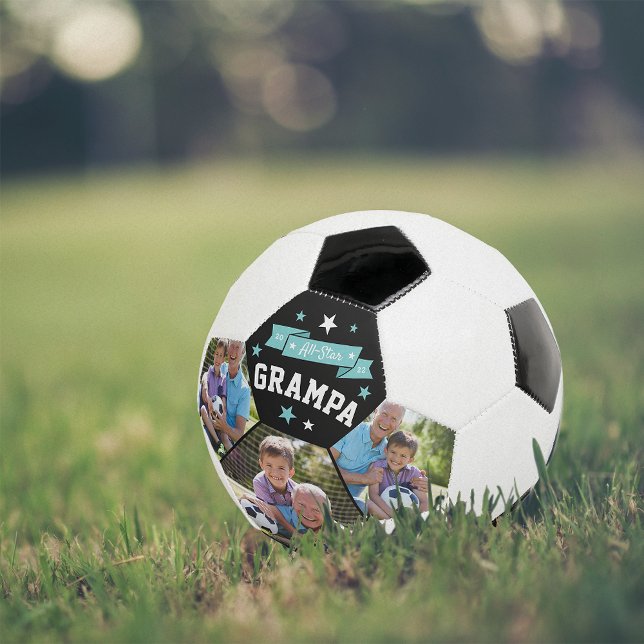 All Star Grampa | Custom Grandpa Photo Soccer Ball (Creator Uploaded)