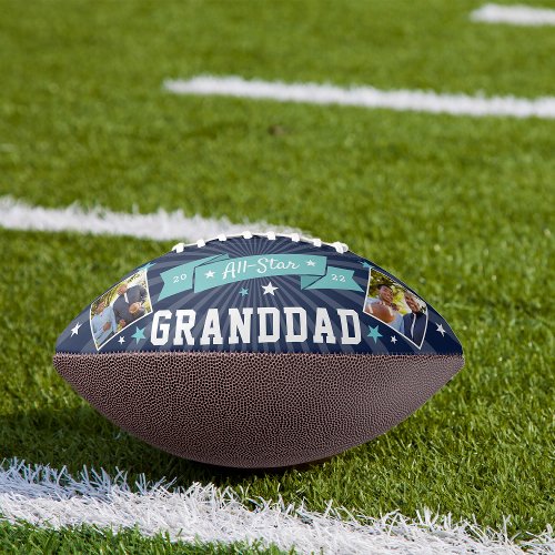 All Star Granddad  Custom Grandpa Photo Football
