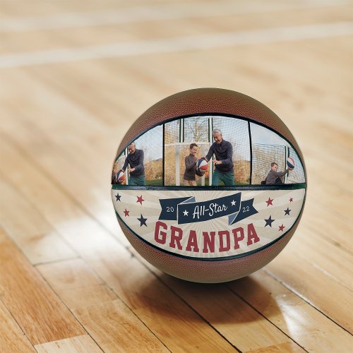 All_Star Grandpa Custom Photo Basketball