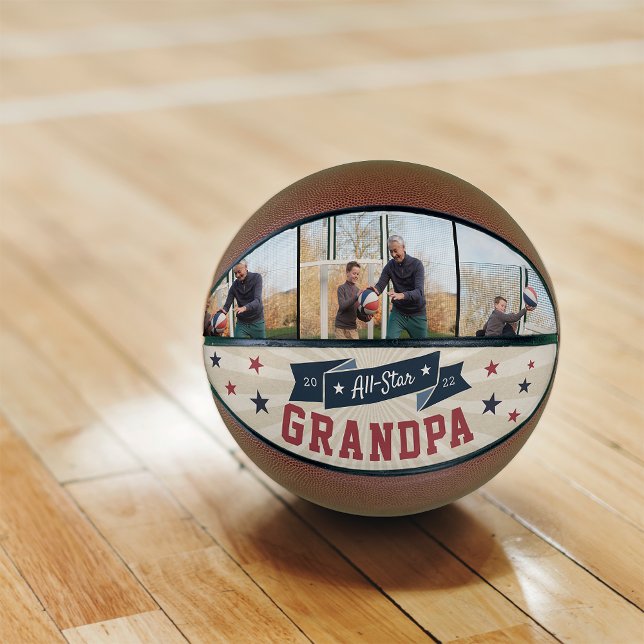 All-Star Grandpa Custom Photo Basketball (Creator Uploaded)