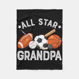 All Star Grandpa Of The Birthday Boy Basketball So Fleece Blanket
