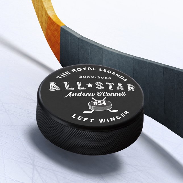All-Star Hockey League Player Name Number Position Puck (All-Star Hockey League Player Name Number Position Hockey Puck)