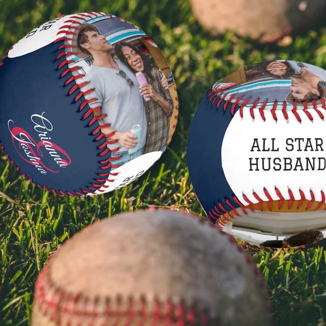 All Star Husband Two Photo Anniversary  Baseball (Creator Uploaded)