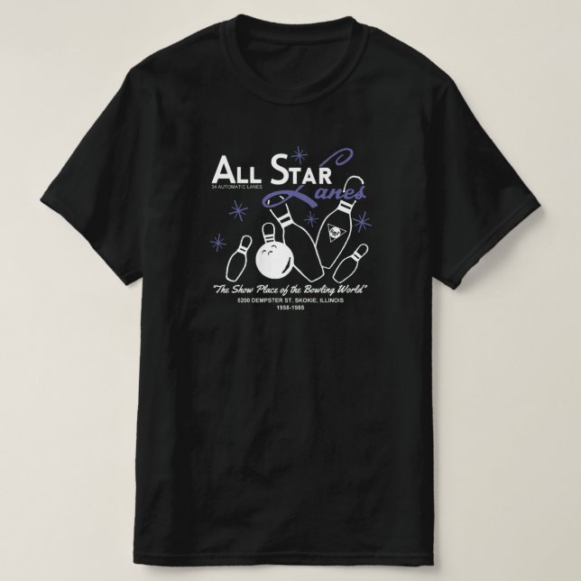All Star Lanes, Skokie, Illinois T-Shirt (Design Front)