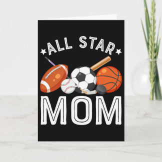 All Star Mom Of The Birthday Boy Basketball Soccer Card