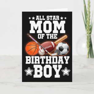 All Star Mom Of The Birthday Boy Sketll Soccer Spo Card