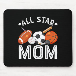 All Star Mom Of The Birthday Boy Sketll Soccer Spo Mouse Pad