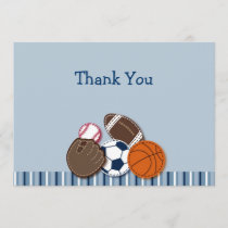 All Star MVP Sports Ball Flat Thank You Note Cards