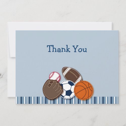 All Star MVP Sports Ball Flat Thank You Note Cards