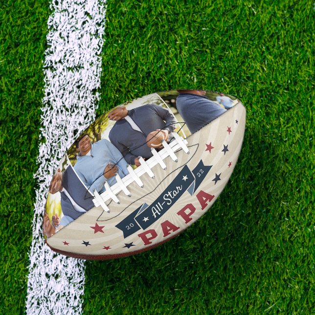 All Star Papa | Custom Grandpa Photo Football (Creator Uploaded)